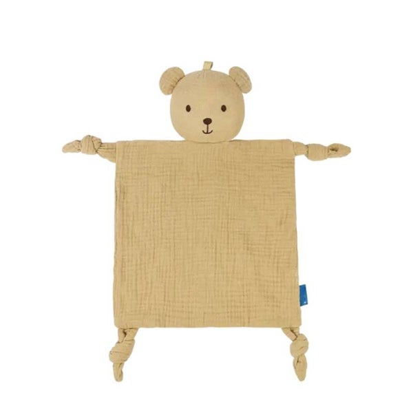 Knuffeldoek met rammelaar Beer Khaki