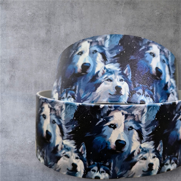 UV-Druck Biothane Halsband "Sibirien Husky" 25mm