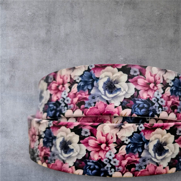 UV-Druck Biothane Halsband "Wine Floral" 25mm