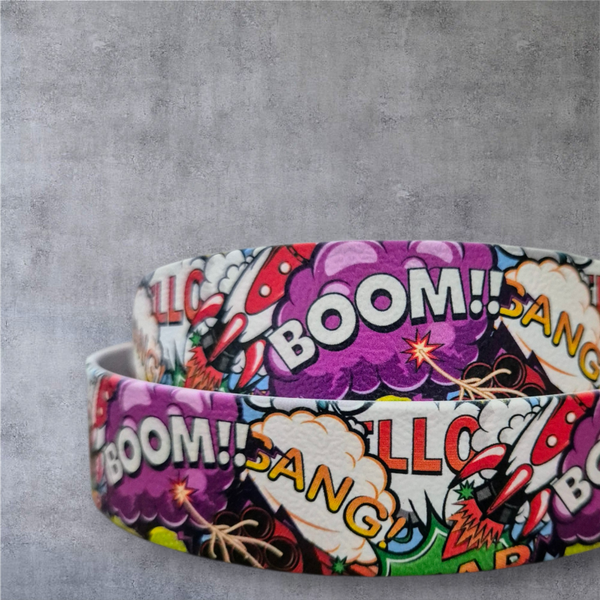 UV-Druck Biothane Halsband "Boom" 25mm