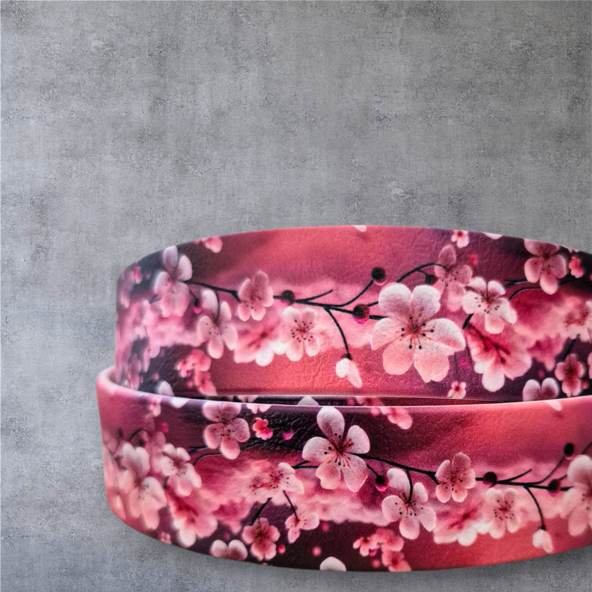 UV-Druck Biothane Halsband "Kirschblüte" 25mm