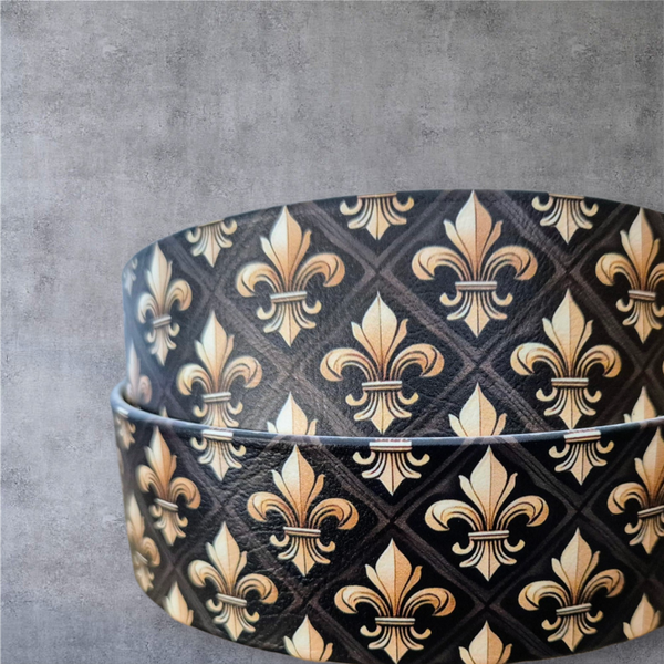 UV-Druck Biothane Halsband "Fleur de Lis" 25mm