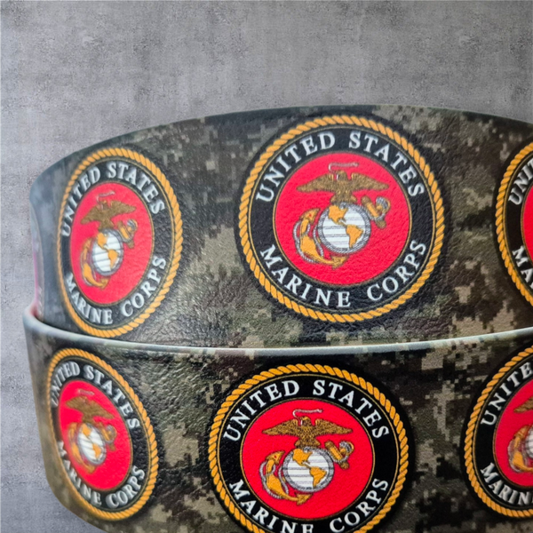 UV-Druck Biothane Halsband "US Marines" 25mm