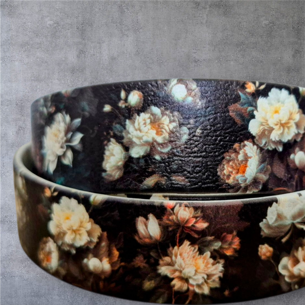 UV-Druck Biothane Halsband "Blumen" 25mm