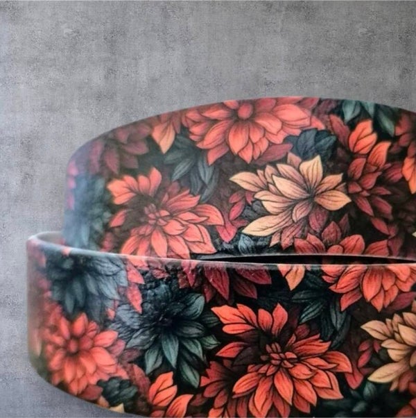 UV-Druck Biothane Halsband "Herbstblumen" 25mm