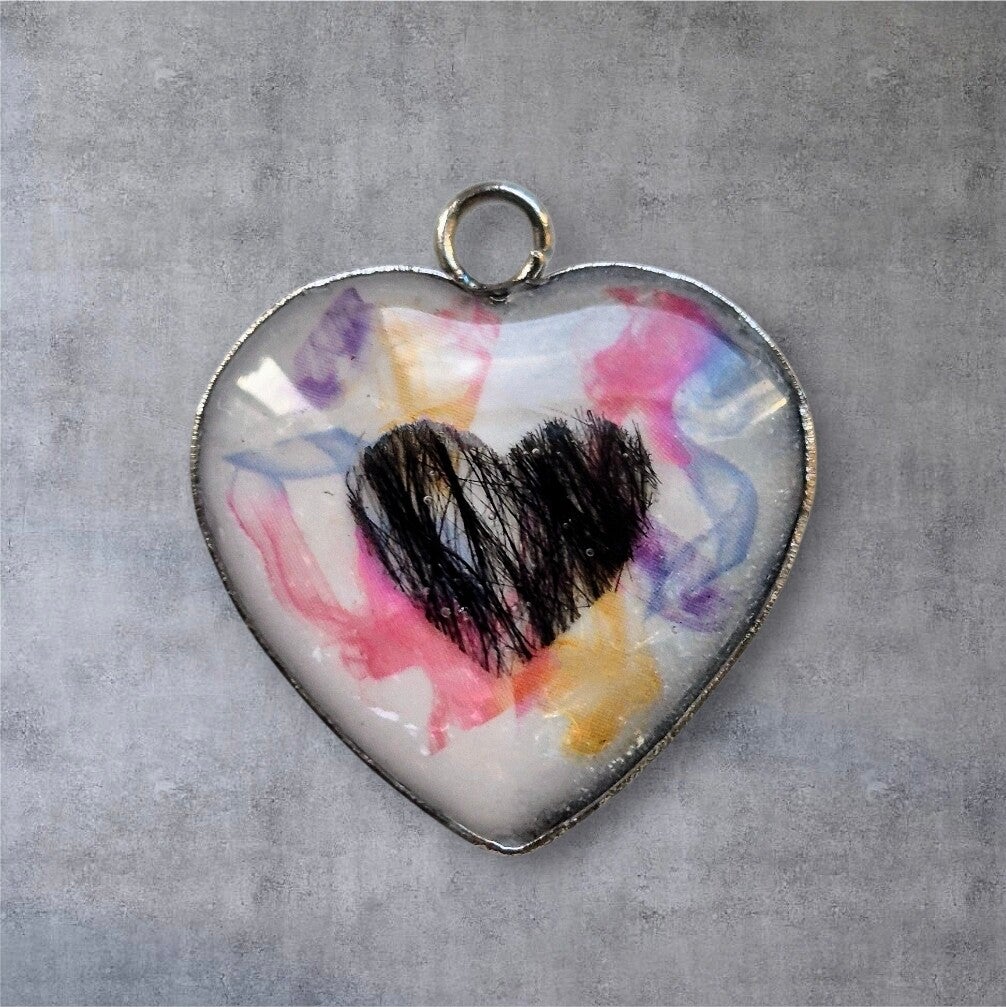 Erinnerungsanhänger „Bunter Nebel“ mit echtem Fell