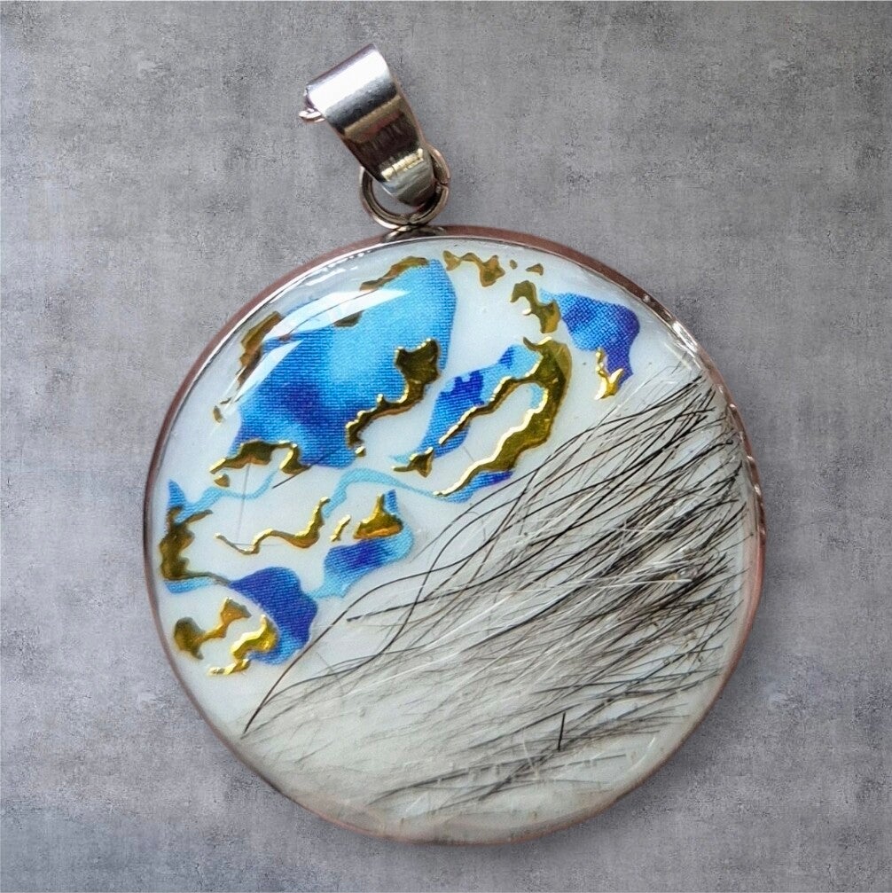 Erinnerungsanhänger „Marmor“ mit echtem Fell