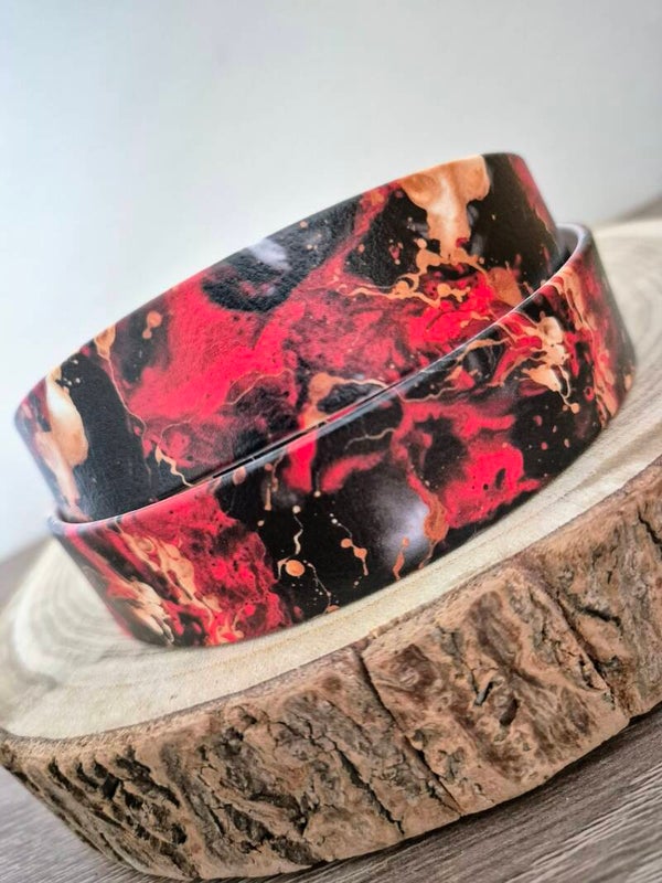 US Biothane "Black and Red Marble" 25mm