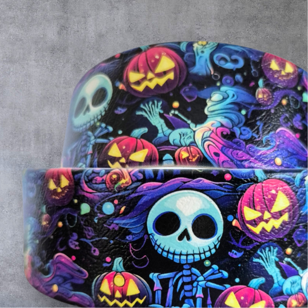 UV-Druck Biothane Halsband "Skellington" 25mm