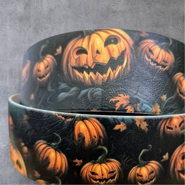 UV-Druck Biothane Halsband "Pumpkin" 25mm