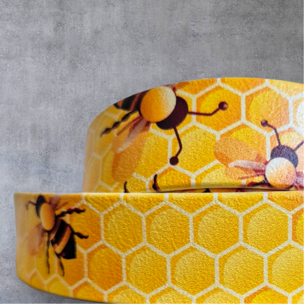 UV-Druck Biothane Halsband "Honey Bees" 25mm