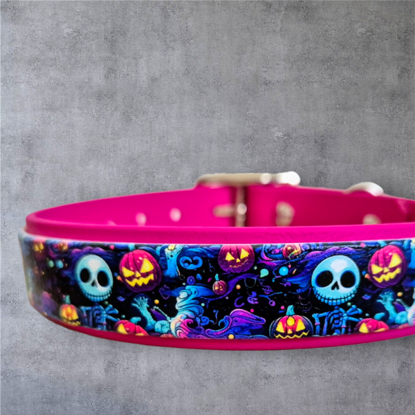 Skellington - UV-Druck Halsband 25mm