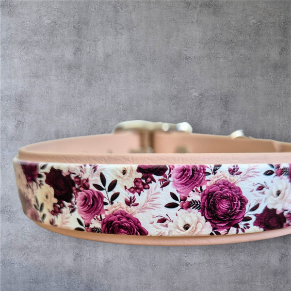 Wein blumig - UV-Druck Halsband 25mm