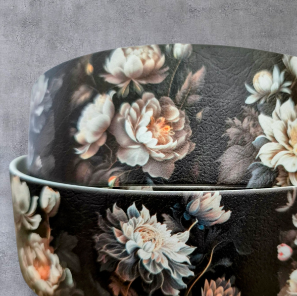 UV-Druck Biothane Halsband "weiße Blumen" 38mm