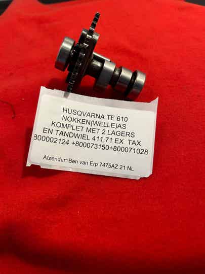 Husqvarna TE 610 nokken(welle)as kompleet met 2 lagers en tandwiel