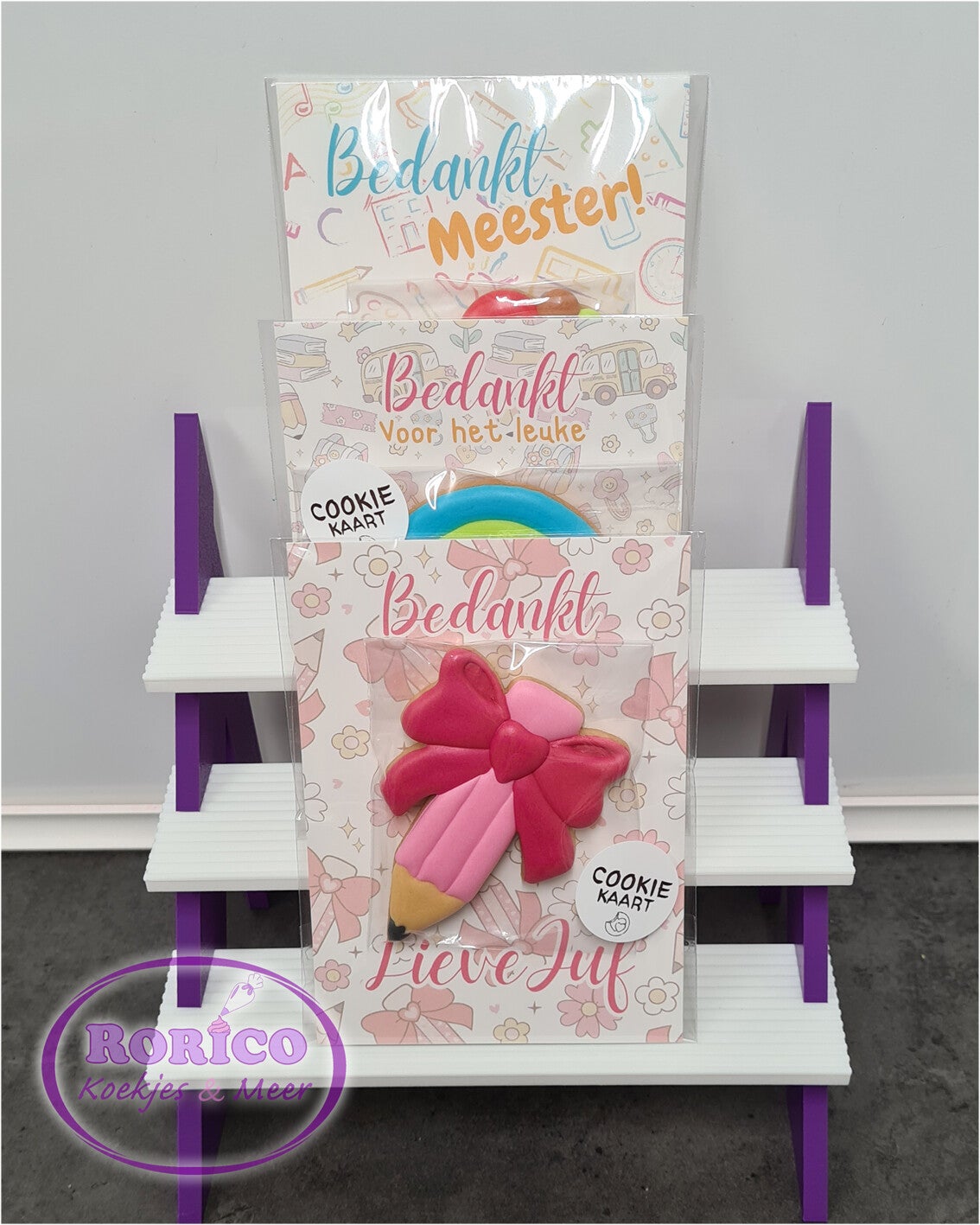 Bedankt lieve Juf - Cookie Kaart