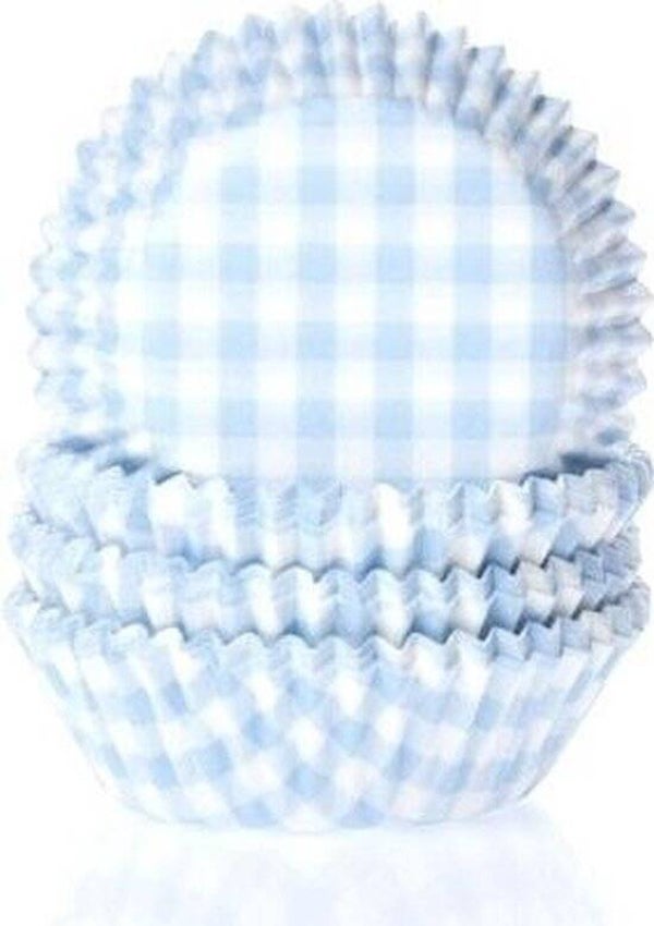 Cupcake Vormpjes HoM MINI Ruit pastel blauw 35x23mm. 60st.