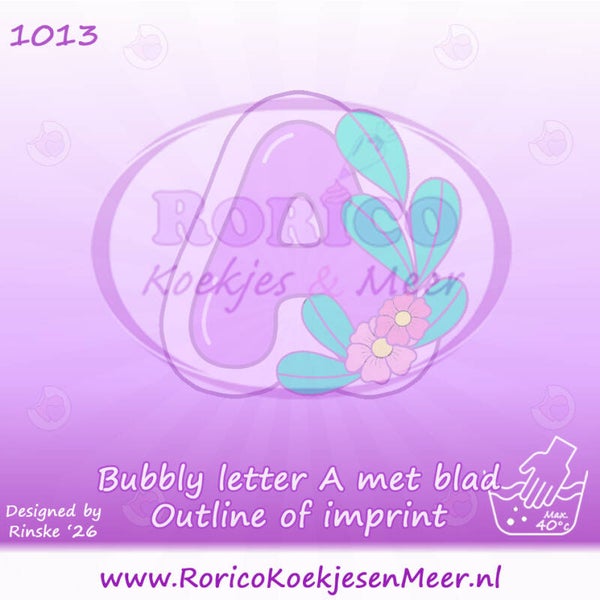 1013 - Bubbly letter A met blad