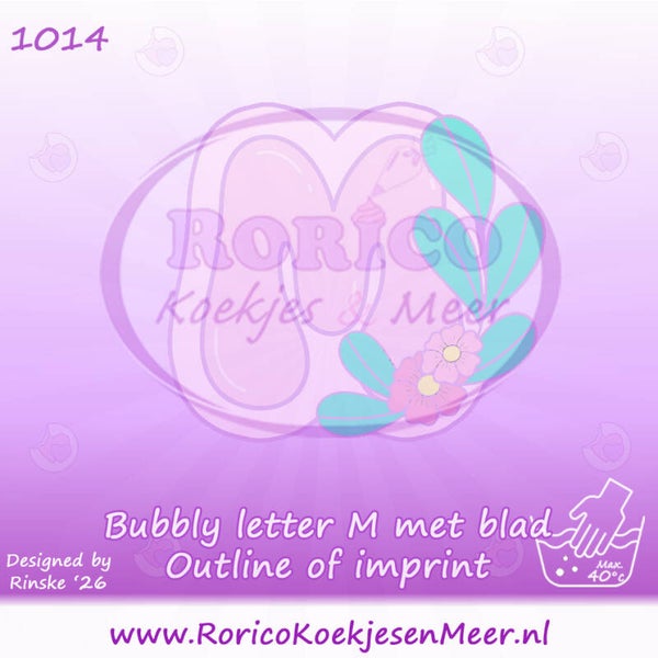 1014 - Bubbly letter M met blad