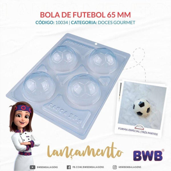 voetbal 65mm - BWB 3-delige chocomal