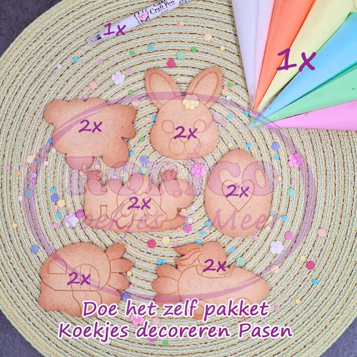Doe Het Zelf pakket - Koekjes DECOREREN - PASEN (Luxe variant)