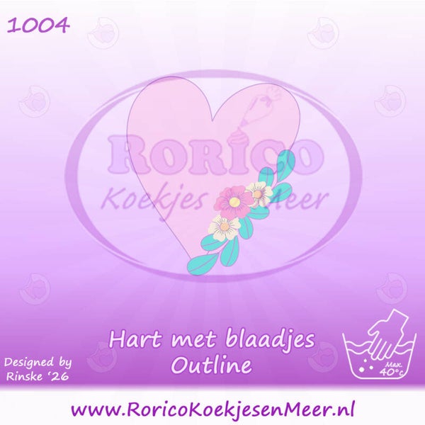 1004 - Sierlijk hart met blaadjes