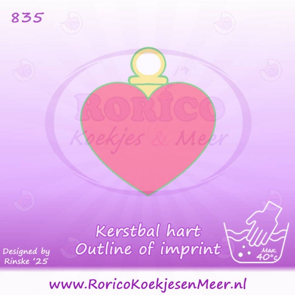 835 - Kerstbal hart