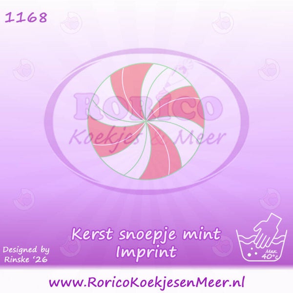 1168 - Kerstsnoepje mint rond