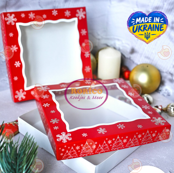 Luxe Koekdoosjes Winter - 20x20x3,5cm - set/5
