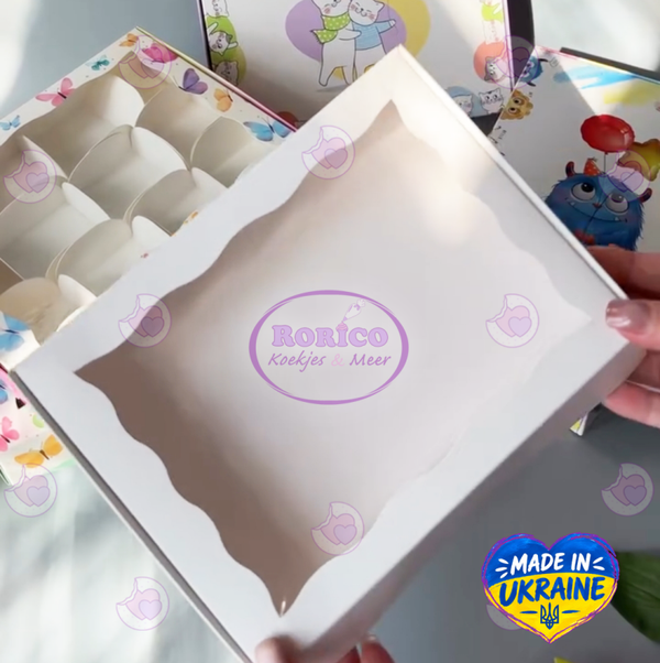Luxe Koekdoosjes Wit - 20x15x3 cm - set/5