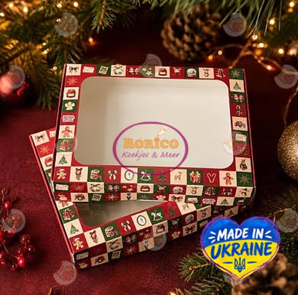 Luxe Koekdoosjes Kerstgeluk - 20x15x3 cm