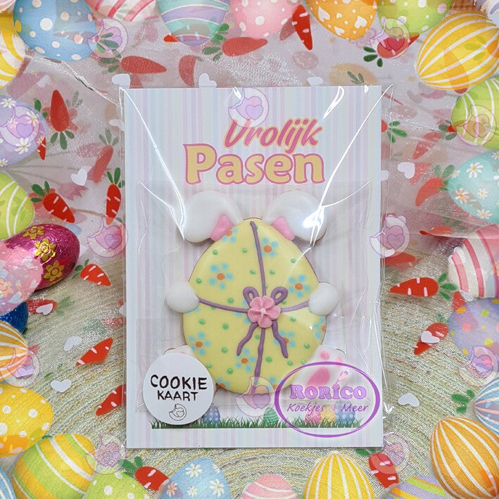 Pasen 2026 Vrolijk Pasen - Cookie Kaart