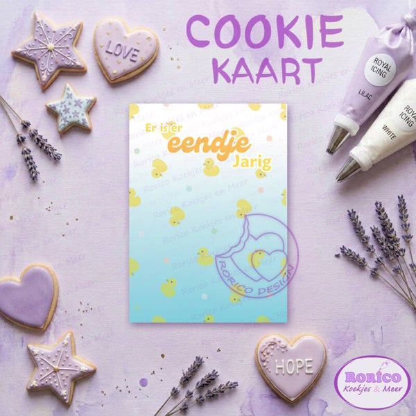 Er is er EenDje jarig - Cookie Kaart - Wenskaart Backer