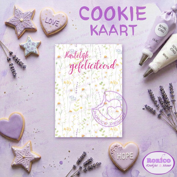 Hartelijk gefeliciteerd  - Cookie Kaart - Wenskaart Backer