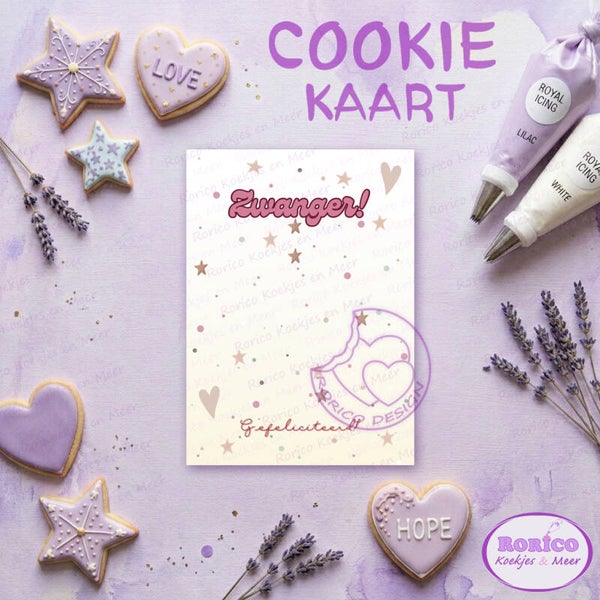 Zwanger! - Cookie Kaart - Wenskaart Backer