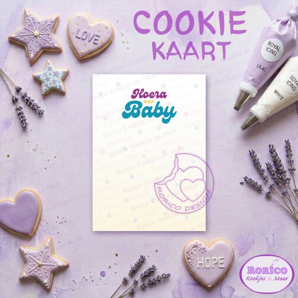 Hoera een baby - Cookie Kaart - Wenskaart Backer