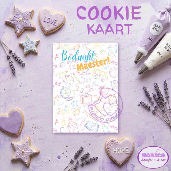 Bedankt Meester! - Cookie Kaart - Wenskaart Backer
