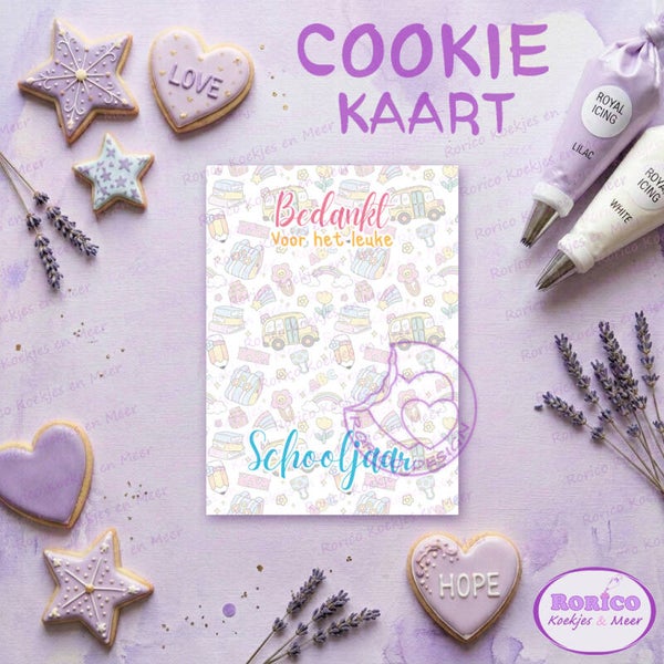 Bedankt voor het leuke schooljaar! - Cookie Kaart - Wenskaart Backer