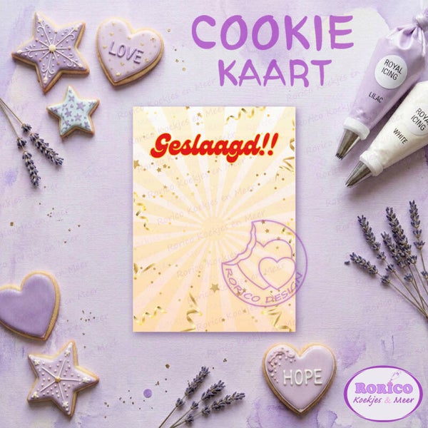 Geslaagd! - Cookie Kaart - Wenskaart Backer