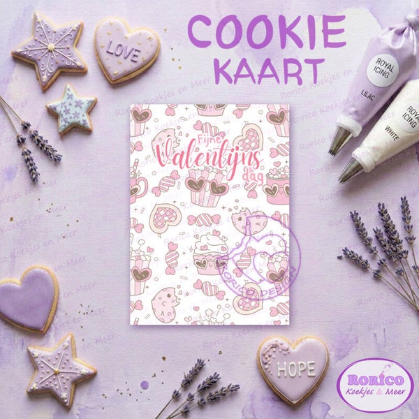 Fijne Valentijnsdag - Cookie Kaart - Wenskaart Backer