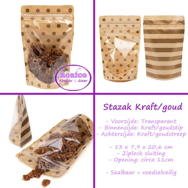Kraft met goud - stazak medium
