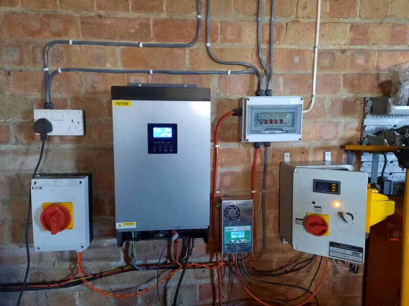 Off grid solar control panels with inverter
