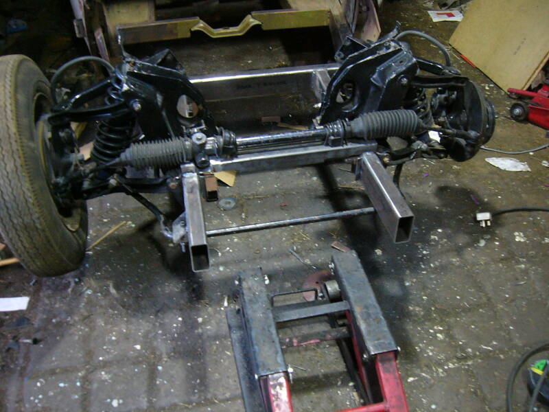 ford prefect hot rid front end under construction