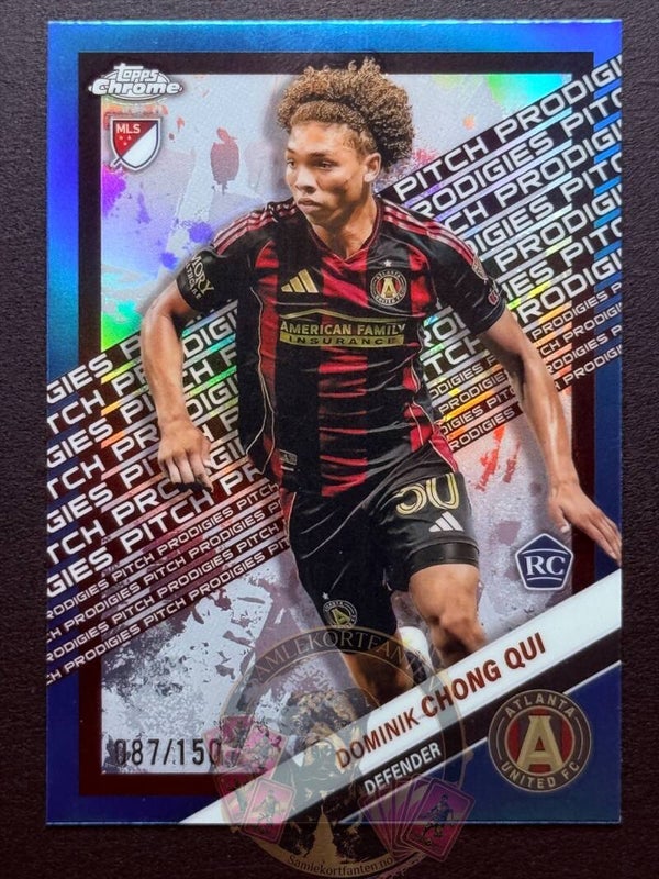 Topps MLS Chrome 2025 Dominik Chong Qui nummerert 87/150 Parallel RC