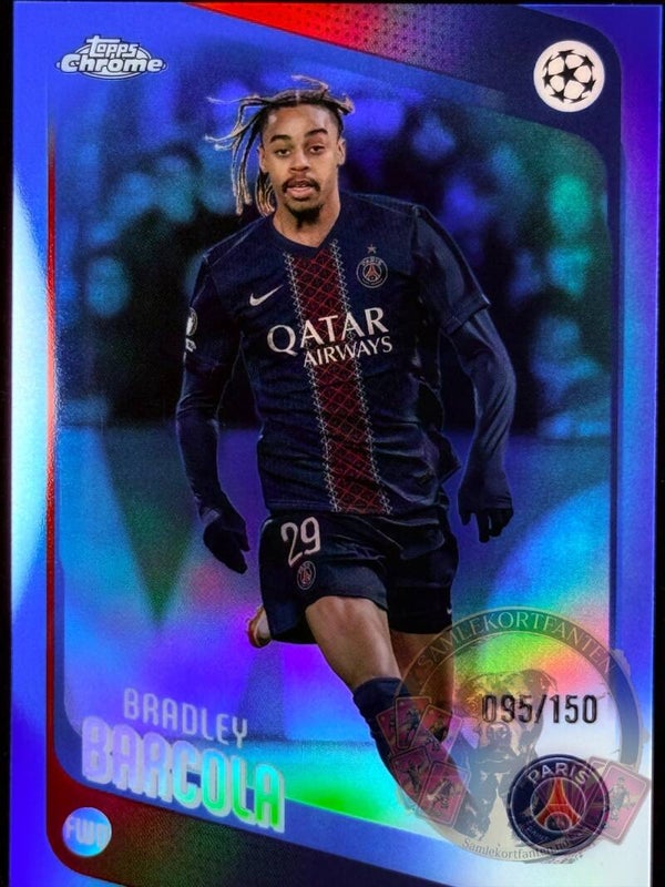 Topps UCC Chrome 25/26 Bradley Barcola Parallel nummerert 095/150