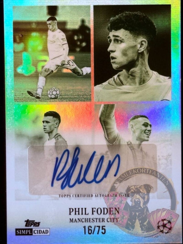 Topps Simplicidad 25/26 Phil Foden nummerert 16/75 auto