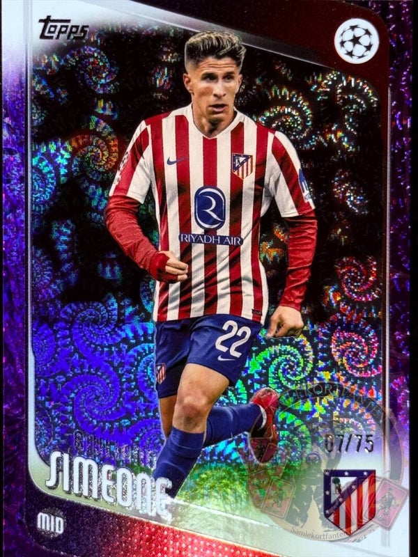 Topps UCC Carnaval 25/26 Giuliano Simeone Parallel nummerert 07/75