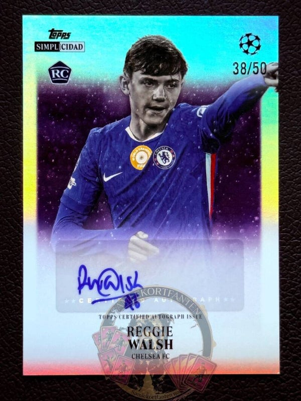 Topps Simplicidad 25/26 Reggie Walsh RC - nummerert 38/50 - auto