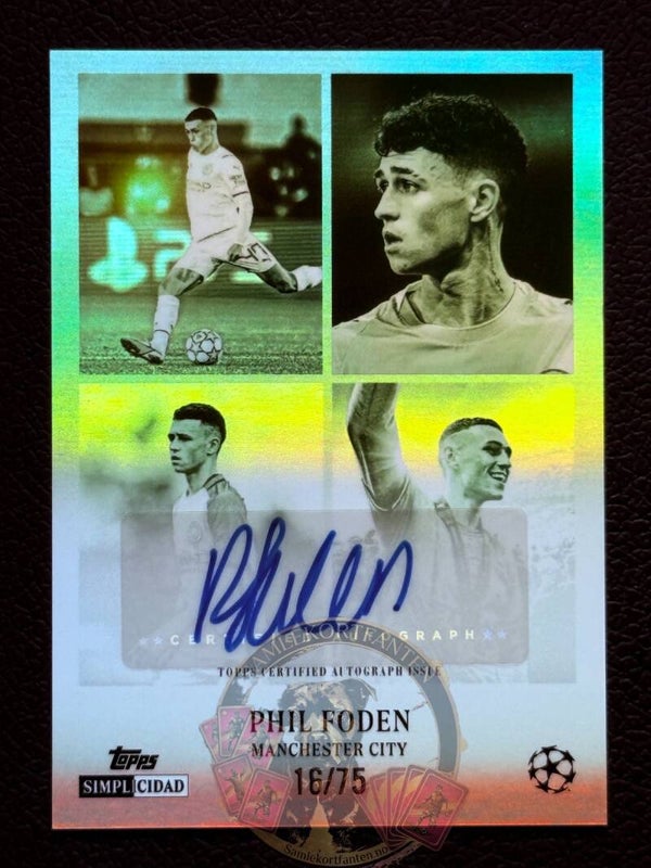 Topps Simplicidad 25/26 Phil Foden nummerert 16/75 auto
