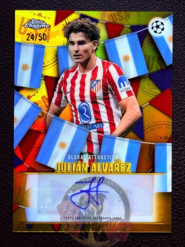 Topps Chrome Global Attraction Julián Alvarez auto 24/50